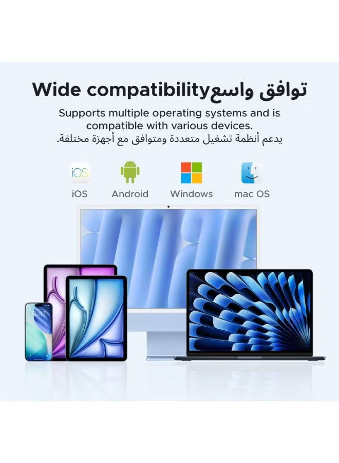 Foldable Bluetooth Keyboard for iOS, Android, Windows, Mac, iPad, iPhone, Tablet & Laptop